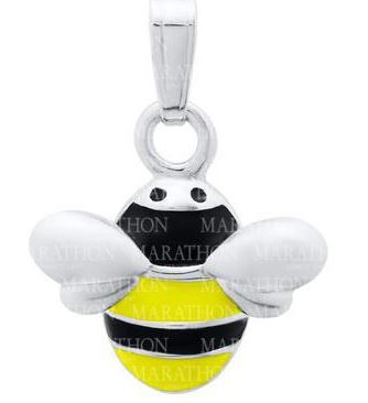 Marathon KK  Sterling Silver Yellow Bumblebee Pendant